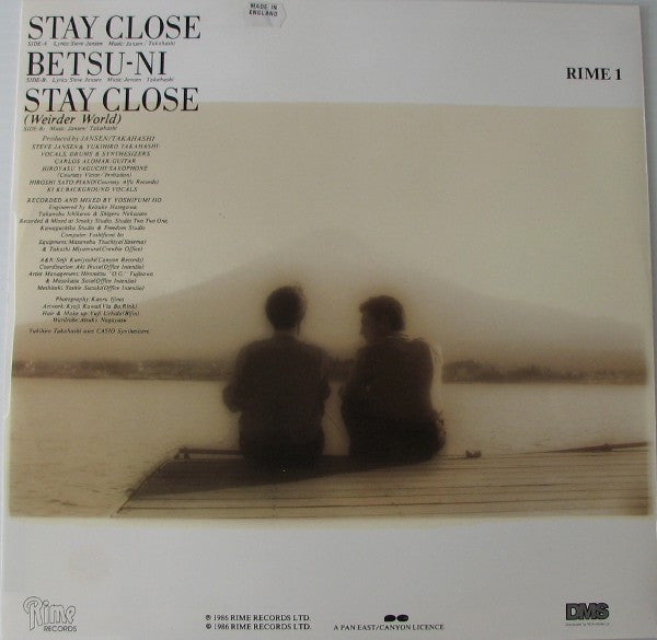 Release: Stay Close-Vinyl-UK-1986-RIME 1-907226