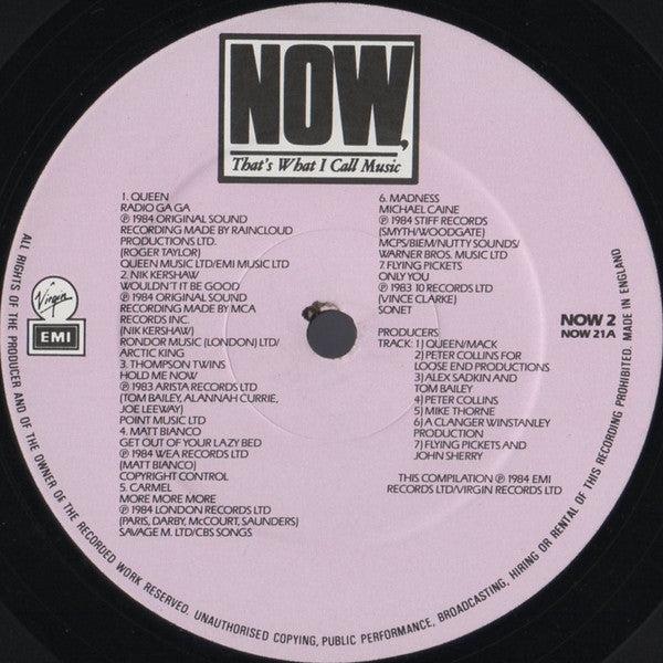 Release: Now That's What I Call Music II-Vinyl-UK-1984-NOW 2, NOW 2-662428