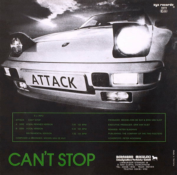 Release: Can't Stop-Vinyl-Germany-1986-ZYX 5573-330557