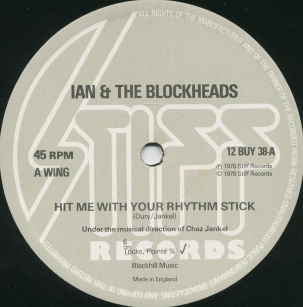 Release: Hit Me With Your Rhythm Stick-Vinyl-UK-1978-12 BUY 38-221232