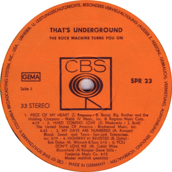 That's Underground (The Rock Machine Turns You On)