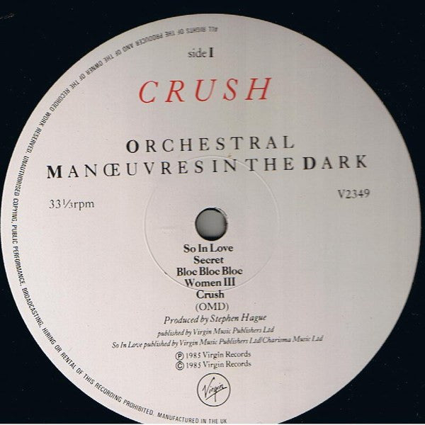 Release: Crush-Vinyl-UK-1985-V2349-150405