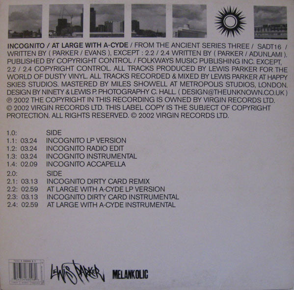 Release: Incognito / At Large With  A-Cyde-Vinyl-UK-2002-SADT16-451134