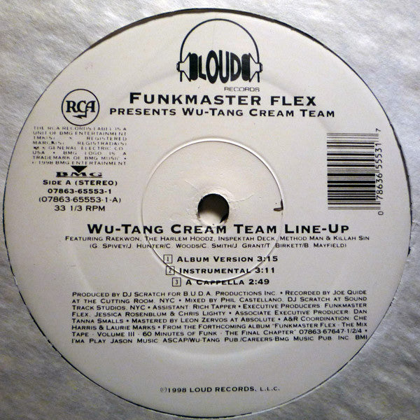 Release: Wu-Tang Cream Team Line-Up-Vinyl-US-1998-07863-65553-1, 07863-65553-1, 07863-65553-1, 07863-65553-1-614116