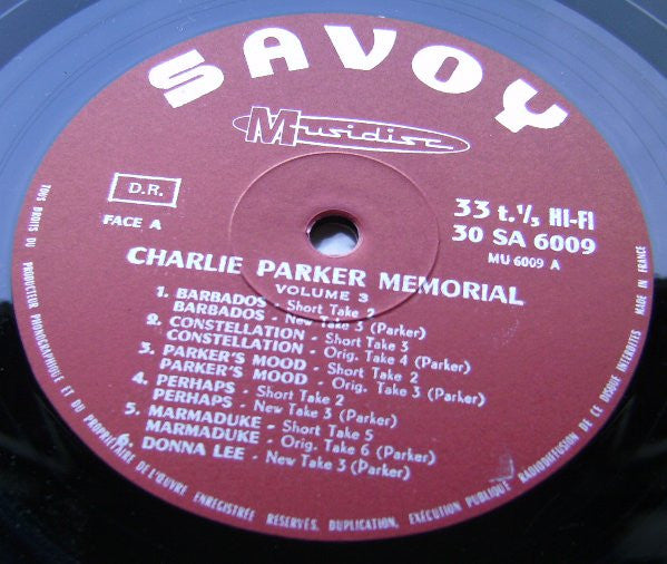 Master Release: Charlie Parker Memorial Vol. 2 by Charlie Parker
