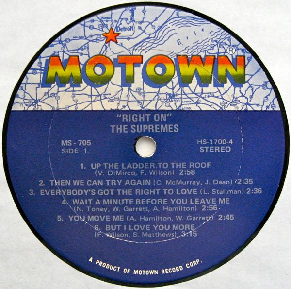 Master Release: Right On by The Supremes
