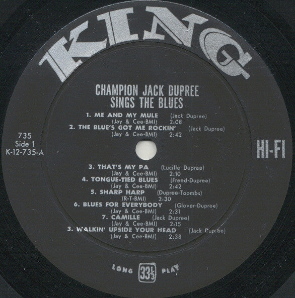 Master Release: Champion Jack Dupree Sings The Blues by Champion Jack Dupree