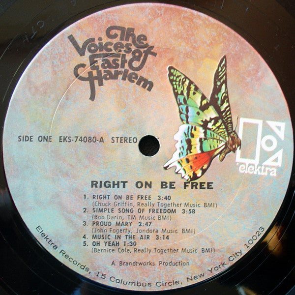 Master Release: Right On Be Free by The Voices Of East Harlem