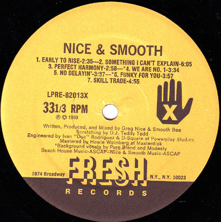 Release: Nice & Smooth-Vinyl-US-1989-LPRE 82013, LPRE-82013-226823