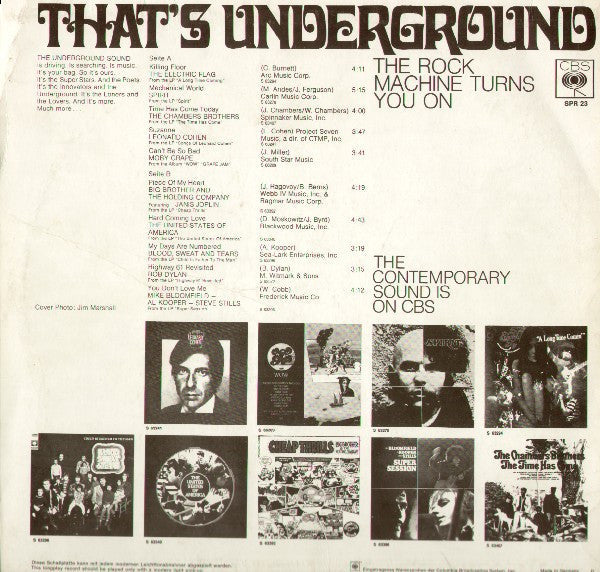 Release: That's Underground (The Rock Machine Turns You On)-Vinyl-Germany-1968-SPR 23-869423