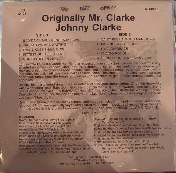 Release: Originally Mr. Clarke-Vinyl-US-1995-LPCT 108, CTLP 108-502439