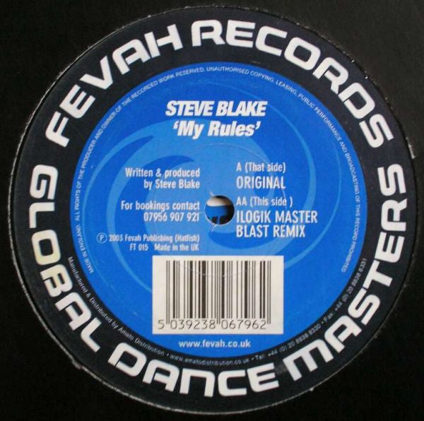 Master Release: My Rules by Steve Blake