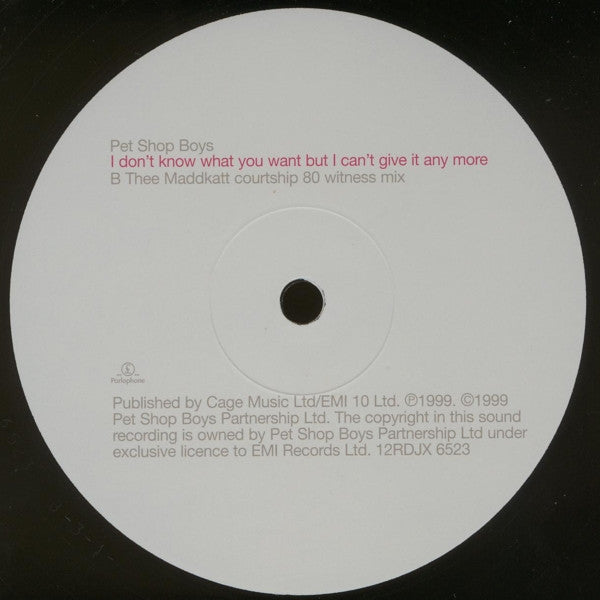 Release: I Don't Know What You Want But I Can't Give It Any More-Vinyl-UK-1999-12RDJX 6523-151620
