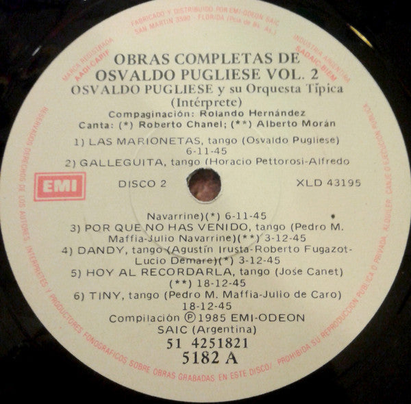 Release: Obras Completas Vol. 2-Vinyl-Argentina-1985-5181/2-7161516