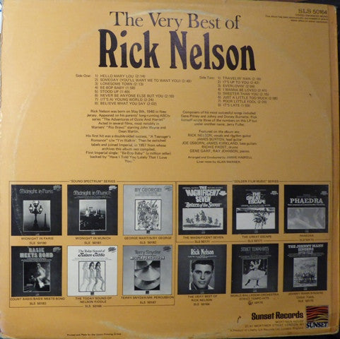 Release: The Very Best Of Rick Nelson-Vinyl-UK-None-SLS 50164-1770703
