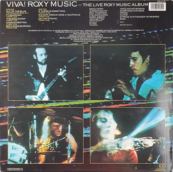 Release: Viva! Roxy Music (The Live Roxy Music Album)-Vinyl-UK-1989-EGLP 25-5496590