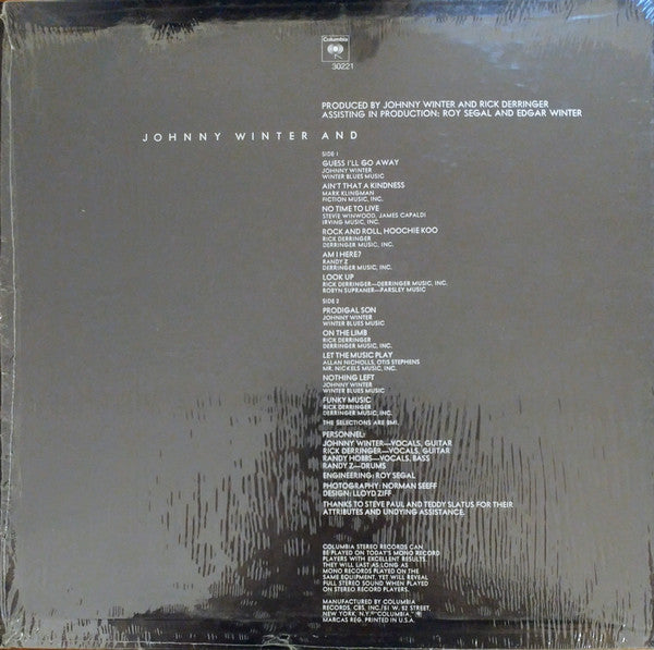 Release: Johnny Winter And-Vinyl-US-1972-KC 30221-2446521