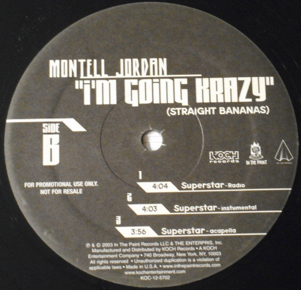 Master Release: I'm Going Krazy (Straight Bananas) by Montell Jordan