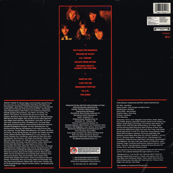 Release: No Place For Disgrace-Vinyl-Europe-1988-RR 9549 1-1518101