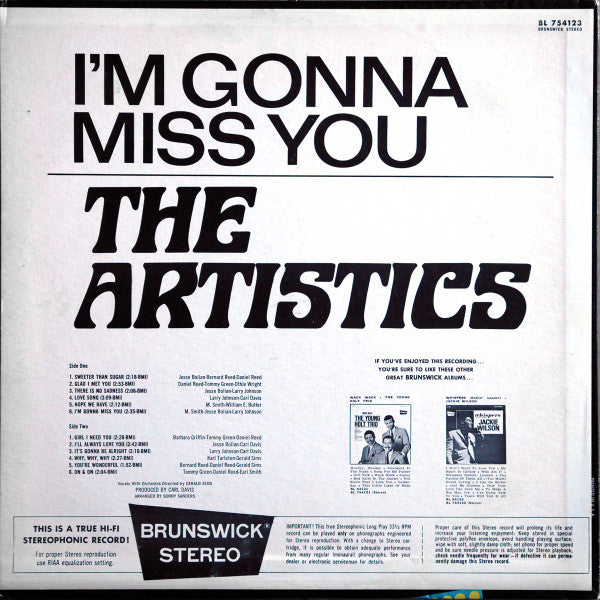 Master Release: I'm Gonna Miss You by The Artistics