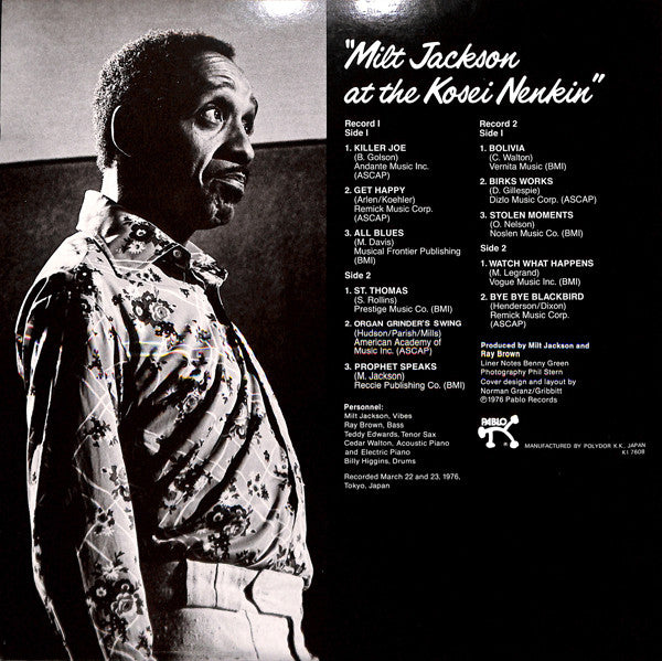 Release: Milt Jackson At The Kosei Nenkin-Vinyl-Japan-1976-MTZ 8018/19-7168291