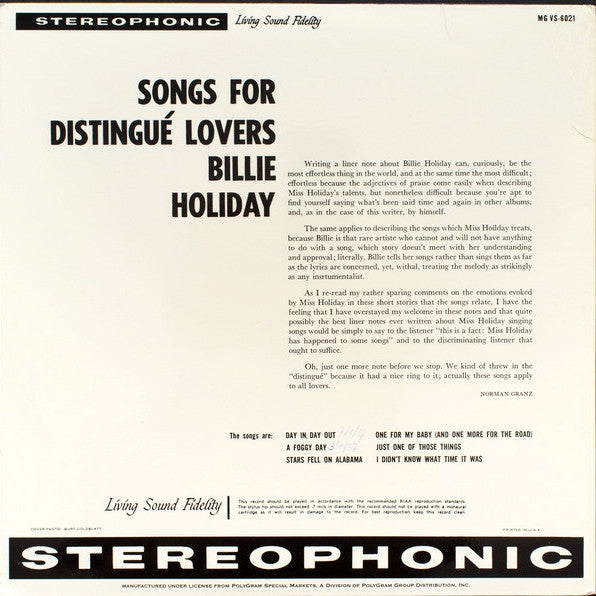 Release: Songs For Distingué Lovers-Vinyl-US-1995-MG VS-6021, MG VS-6021-4850492