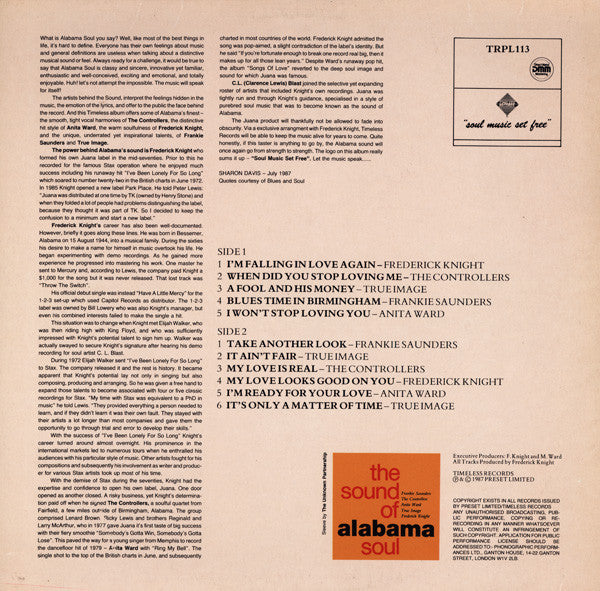 Release: The Sound Of Alabama Soul-Vinyl-UK-1987-TRPL113-1707270