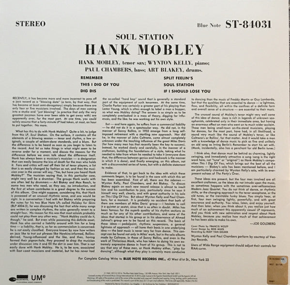 Master Release: Soul Station by Hank Mobley