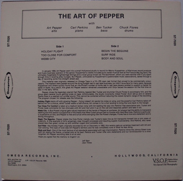 Release: The Art Of Pepper-Vinyl-US-1985-V.S.O.P. 30, ST-7020-4315179