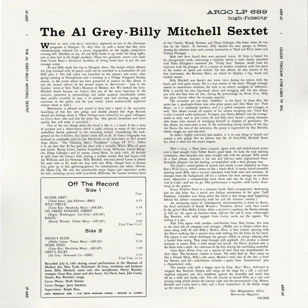 Master Release: The Al Grey - Billy Mitchell Sextet by The Al Grey - Billy Mitchell Sextet