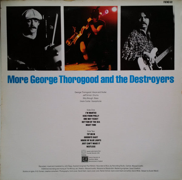 Release: More George Thorogood And The Destroyers-Vinyl-UK-1986-Fiend 61-4313221