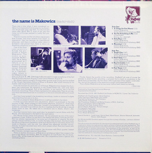 Release: The Name Is Makowicz (Ma-kó-vitch)-Vinyl-US-1983-LAB 21-2632973