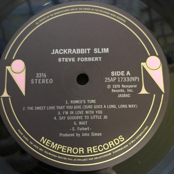 Release: Jackrabbit Slim-Vinyl-Japan-1979-25AP-1733-4-7693231