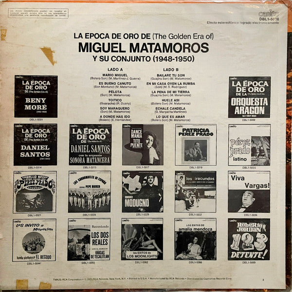 Master Release: La Epoca De Oro De (The Golden Era Of) Miguel Matamoros Y Su Conjunto (1948-1950) by Conjunto Matamoros