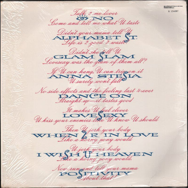 Release: Lovesexy-Vinyl-US-1988-9 25720-1, 1-25720-5475621