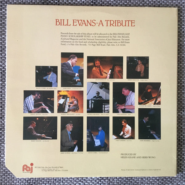 Release: Bill Evans ~ A Tribute-Vinyl-US-1983-PA 8028-2-1586444