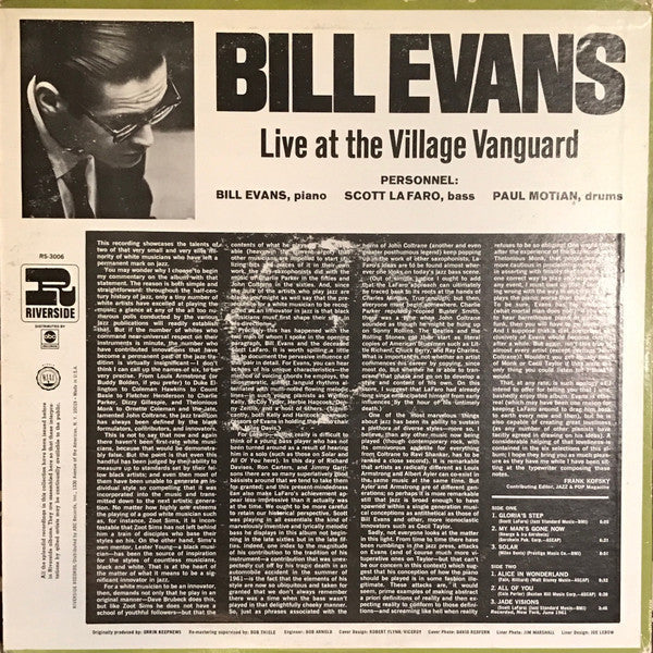 Release: Sunday At The Village Vanguard-Vinyl-US-1967-RS 3006, R 3006-9557407