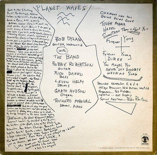 Release: Planet Waves-Vinyl-US-1974-7E-1003-8684258