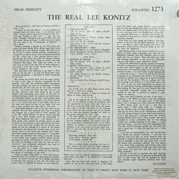 Release: The Real Lee Konitz-Vinyl-US-None-1273-5816662