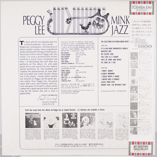 Master Release: Mink Jazz by Peggy Lee
