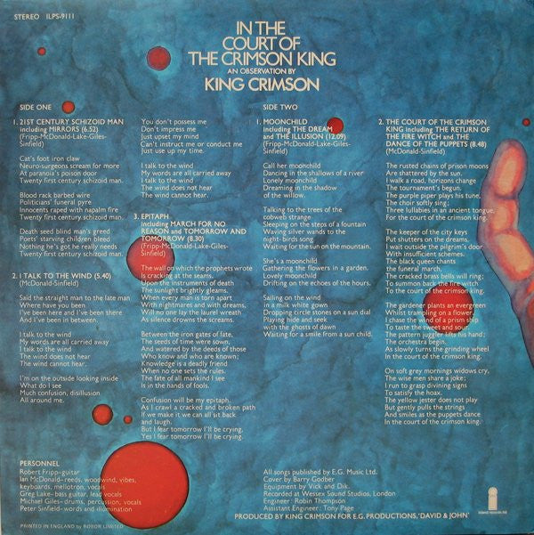 In The Court Of The Crimson King (An Observation By King Crimson)