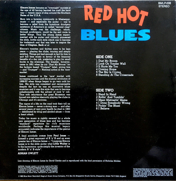 Release: Red Hot Blues-Vinyl-UK-1983-BMLP-008-5053231