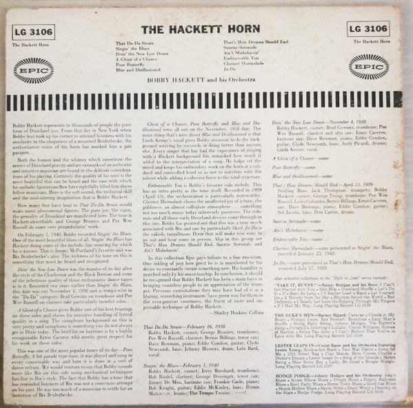 Master Release: The Hackett Horn by Bobby Hackett And His Orchestra