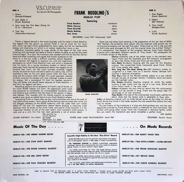 Release: Frank Rosolino Quintet-Vinyl-US-1985-V.S.O.P. 16, MOD-LP 107-6674391
