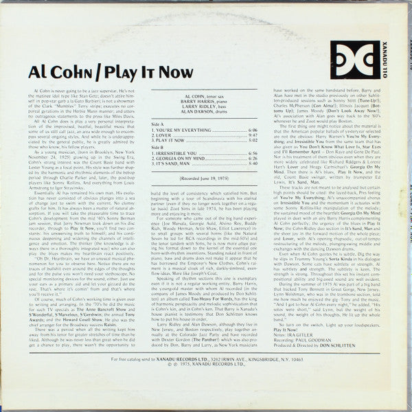 Release: Play It Now-Vinyl-US-1975-Xanadu 110-4593347