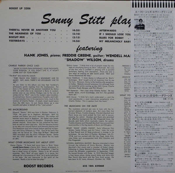Release: Sonny Stitt Sonny Stitt Sonny Stitt Sonny Stitt-Vinyl-Japan-1978-YW-7805-RO-8464831