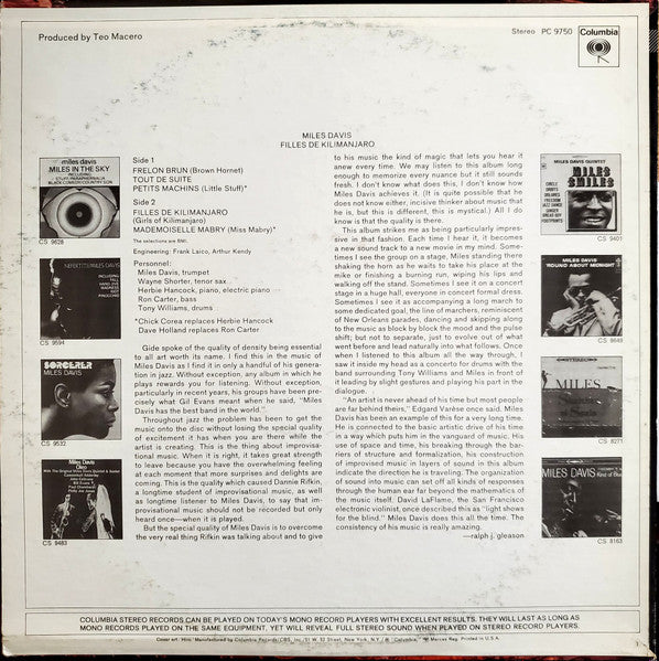 Master Release: Filles De Kilimanjaro by Miles Davis