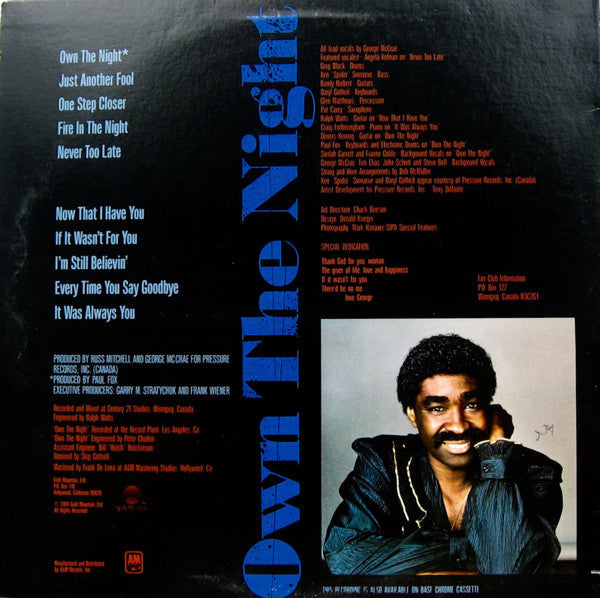 Release: Own The Night-Vinyl-US-1984-GM-80008, GM-80008-4381760