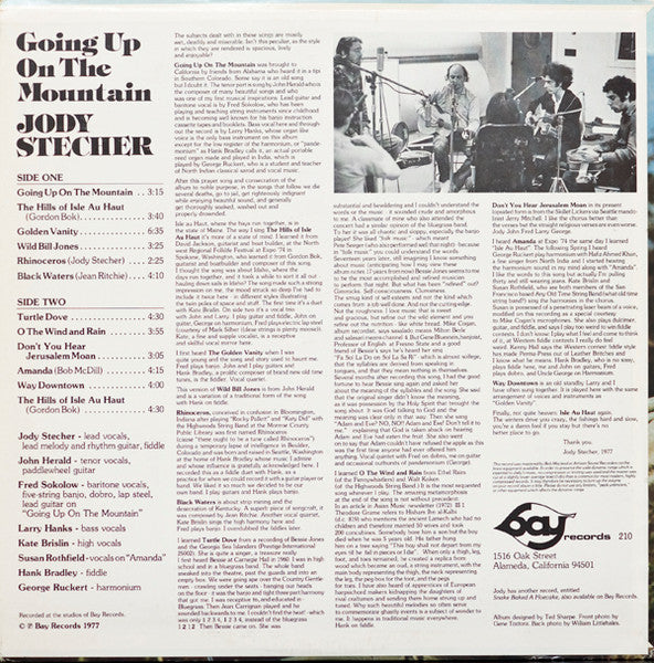 Master Release: Going Up On The Mountain by Jody Stecher