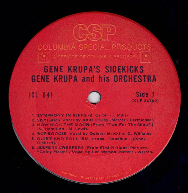 Release: Gene Krupa's Sidekicks-Vinyl-US-1974-JCL 641-9854232